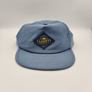 Faherty Brand Men's All Day adjustable Snapback hat in weather blue